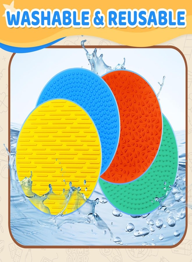 CHESLICR 4PC Sensory Wall Fidget Toys for Toddler Baby 1-3 Classroom Must Have Sensory Mats for Kid Autism ADHD Quiet Silicone Tactile Pad Desk Toys Calm Down Item Mini Floor Tiles Fidget Autistic Special Need - Image 4